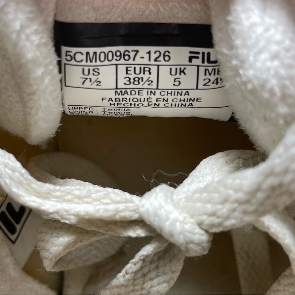 Fila Sandblast White Platform Sneakers Size 7.5 - Picture 16 of 16